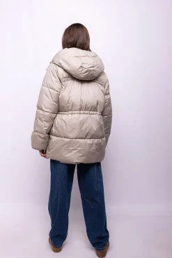 Object Abrigo acolchado capucha Beige Clearance