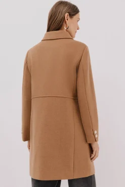 Cortefiel Abrigo botones dorados Beige