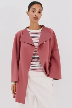 Cortefiel Abrigo capa con tejido ligero Rosa Online