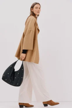 Cortefiel Abrigo capa con tejido ligero Beige Clearance