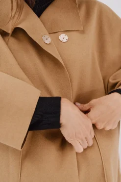 Cortefiel Abrigo capa con tejido ligero Beige Clearance