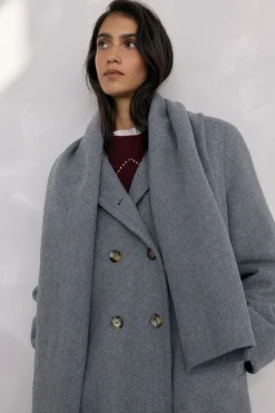 Pedro del Hierro Abrigo con bufanda Gris Hot