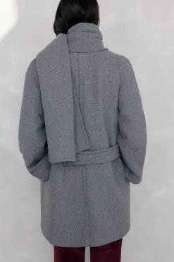 Pedro del Hierro Abrigo con bufanda Gris Hot