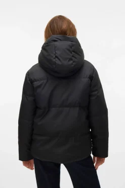 Vero Moda Abrigo corto acolchado encerado Negro Best