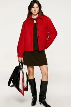 Selected Abrigo corto de lana Rojo