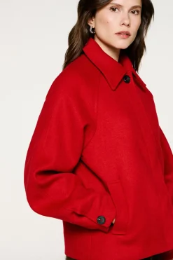 Selected Abrigo corto de lana Rojo