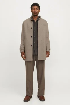 Jack & Jones Abrigo corto de lana con cuello alto Beige New