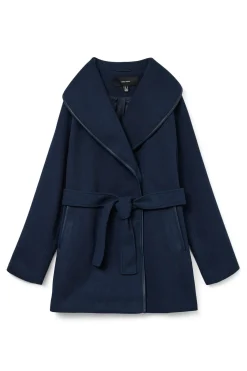 Vero Moda Abrigo corto de paño Azul marino Clearance