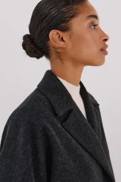 Cortefiel Abrigo corto desestructurada Gris oscuro Best