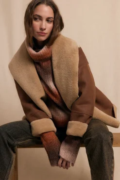 Slowlove Abrigo corto efecto doble faz Beige Outlet