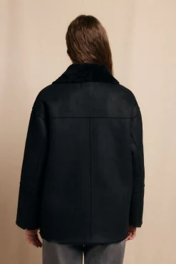 Slowlove Abrigo corto efecto doble faz Negro Discount