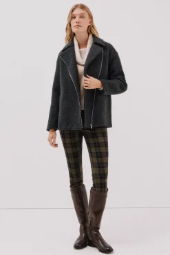 Cortefiel Abrigo corto silueta biker Gris oscuro