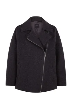 Cortefiel Abrigo corto silueta biker Gris oscuro