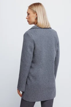 Springfield Abrigo cuello solapa tacto suave gris