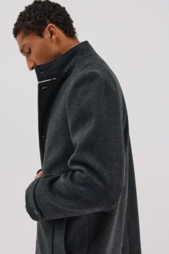 Cortefiel Abrigo cuello tira estructura Gris oscuro Online