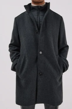 Cortefiel Abrigo cuello tira estructura Gris oscuro Online