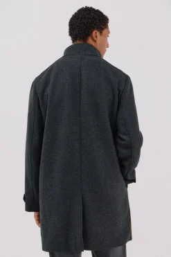 Cortefiel Abrigo cuello tira estructura Gris oscuro Online