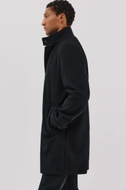 Cortefiel Abrigo cuello tira vistas desmontables Negro Clearance