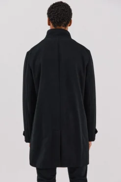 Cortefiel Abrigo cuello tira vistas desmontables Negro Clearance