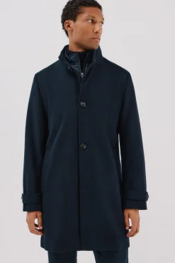 Cortefiel Abrigo cuello tira vistas desmontables Azul marino Outlet