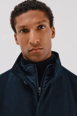 Cortefiel Abrigo cuello tira vistas desmontables Azul marino Outlet