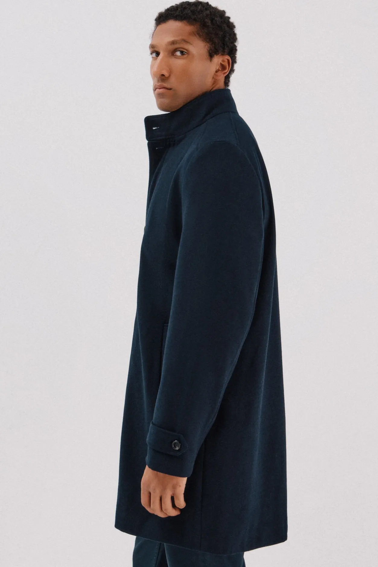 Cortefiel Abrigo cuello tira vistas desmontables Azul marino Outlet