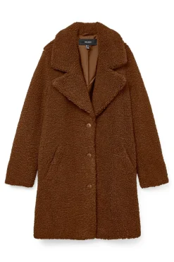 Vero Moda Abrigo de borreguito Marr&oacute;n oscuro Hot