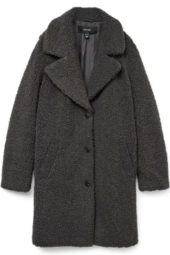 Vero Moda Abrigo de borreguito Gris oscuro Online