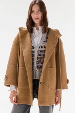 TFP by Tamara Falcó Abrigo de doble faz con capucha Marr&oacute;n Outlet