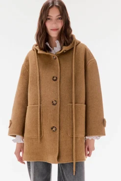 TFP by Tamara Falcó Abrigo de doble faz con capucha Marrón Outlet