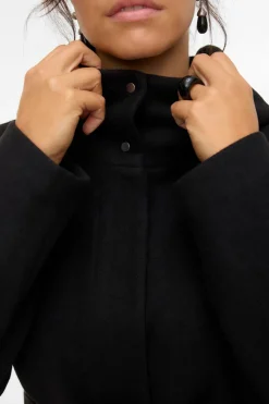 Vero Moda Curve Abrigo de paño con capucha Curve Negro New