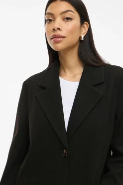 Vila Abrigo de paño con solapas Negro Discount