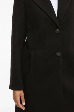 Vila Abrigo de paño con solapas Negro Discount