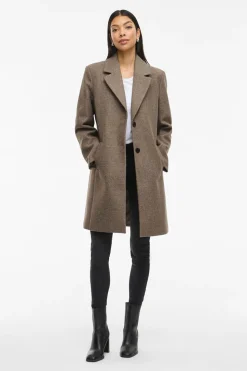 Vila Abrigo de paño con solapas Marrón Hot