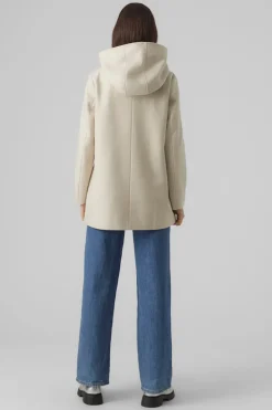Vero Moda Abrigo de paño de mujer con capucha Beige Outlet