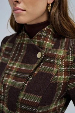 Salsa Jeans Abrigo de paño grace largo con cinturón Marr&oacute;n oscuro