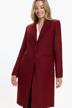 Vero Moda Abrigo de paño midi de mujer Rojo Online