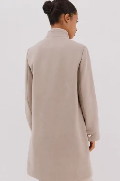 Cortefiel Abrigo doble cruce botón dorado Beige Outlet