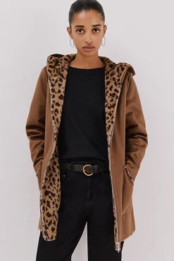 Cortefiel Abrigo efecto doble faz reversible Marrón oscuro Discount