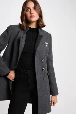 Morgan Abrigo entallado de bucle Gris New