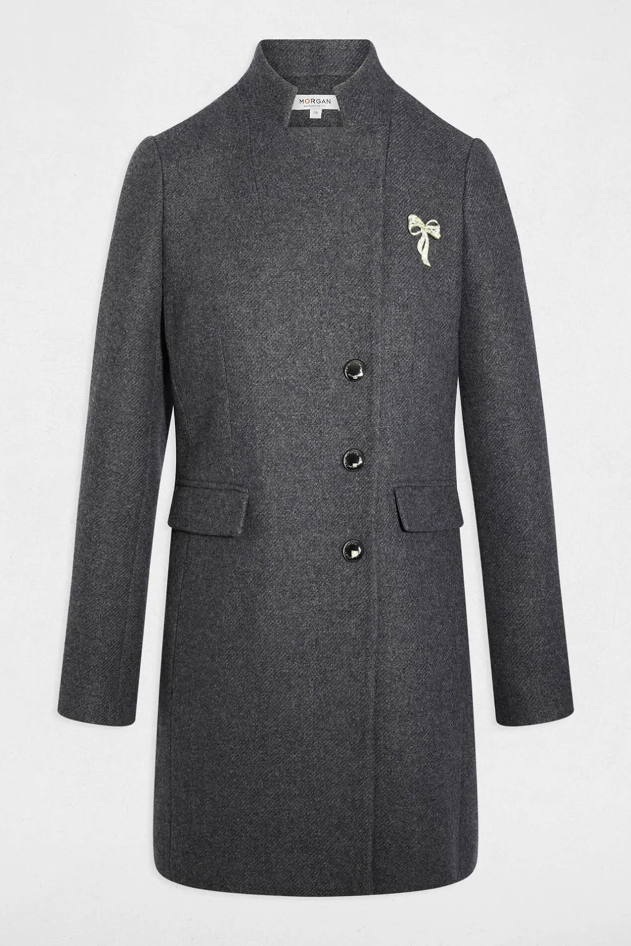 Morgan Abrigo entallado de bucle Gris New