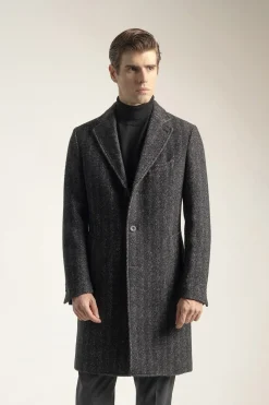 PuroEGO Abrigo espiga gris Gris oscuro Clearance