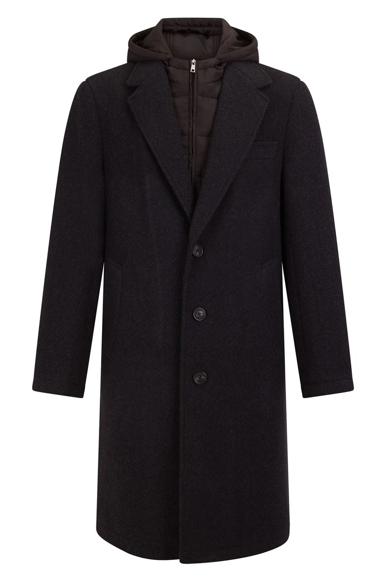 Pedro del Hierro Abrigo espiga vistas desmontables Gris Discount