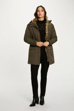 Morgan Abrigo larga de pelo sintético Kaki Discount