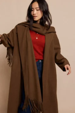 Slowlove Abrigo largo bufanda Kaki Hot