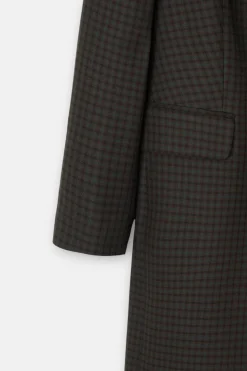 Silbon Abrigo largo clasico cuadros Estampado verde Online