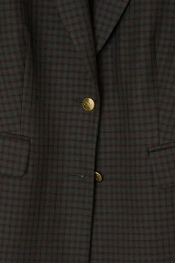 Silbon Abrigo largo clasico cuadros Estampado verde Online