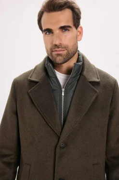 Jack & Jones Abrigo largo con cierre combinado Gris oscuro Online