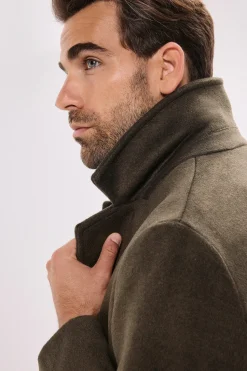 Jack & Jones Abrigo largo con cierre combinado Gris oscuro Online