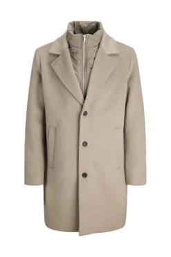 Jack & Jones Abrigo largo con cierre combinado Gris Best